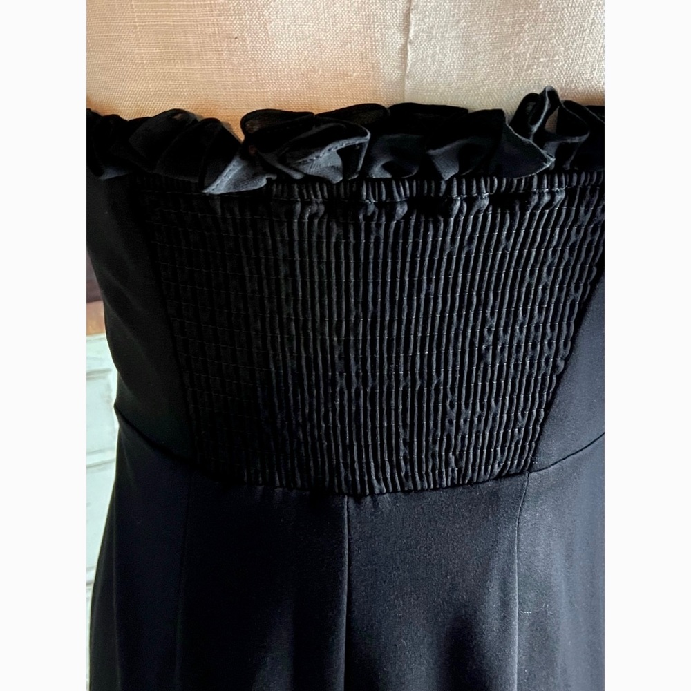 Anthropologie Strapless Ruffle Side Slit Dress 6 - Picture 8 of 10